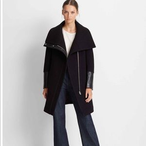 Club Monaco Halli Leather Trim Coat